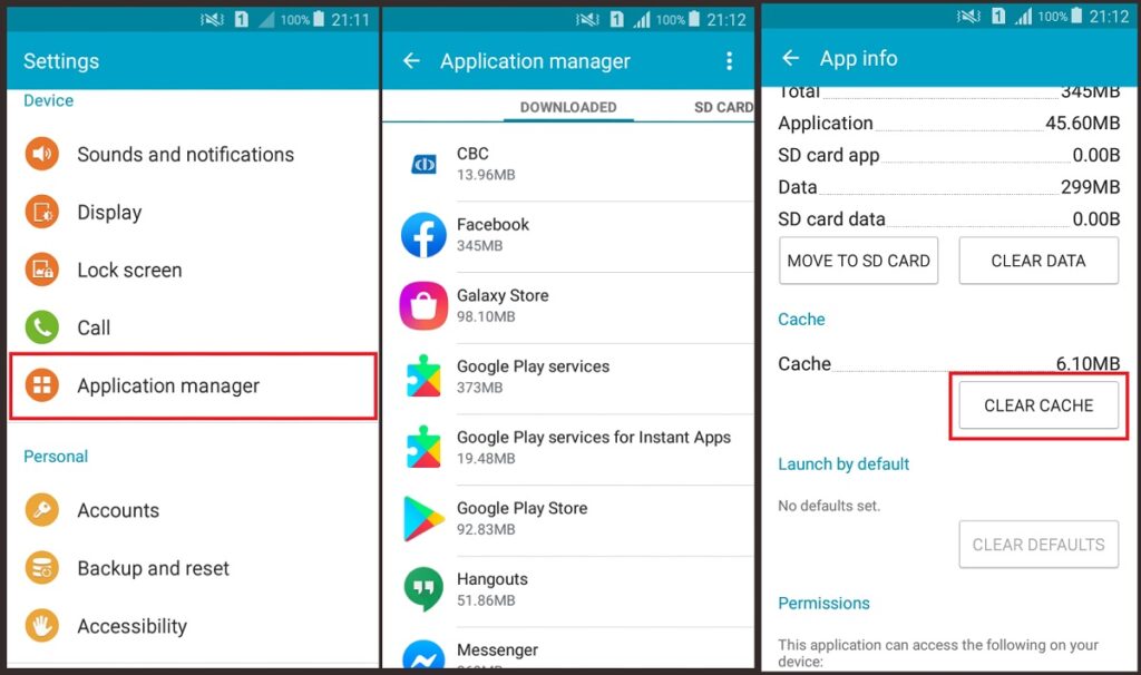 Clearing cache of individual apps on Android