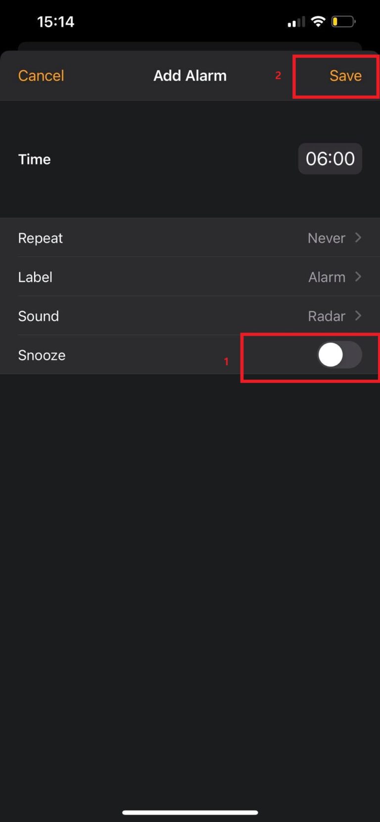 change default snooze time iphone